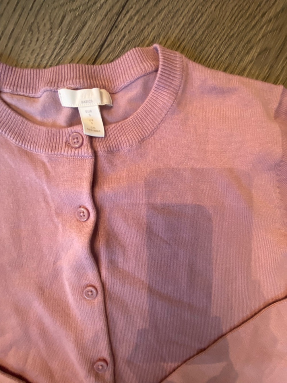 New Children’s H & M girls coral Pink Crewneck Button Cardigan size s